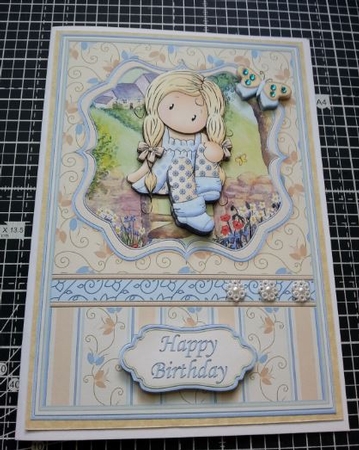 Thoughtful Chloe Female Birthday Card Topper and Decoupage by Dawn Cook