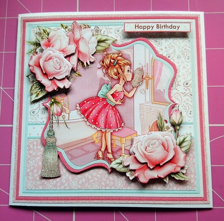 Pretty in Pink 8x8 Mini Kit & Decoupage by Dawn Cook