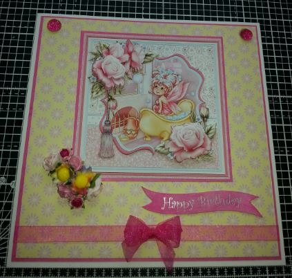 Pamper Yourself Bubble Bath Female 8x8 Mini Kit & Decoupage by Dawn Cook