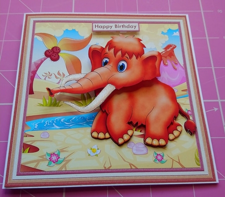 LONG IN THE TOOTH MAMMOTH WOBBLY HEAD CARD 8x8 Decoupage & Insert Mini Kit by Dawn Cook