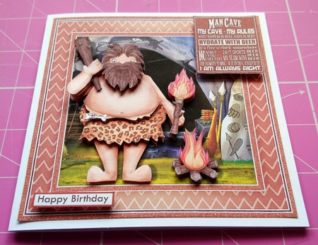 MAN CAVE RULES Humorous 7.5 Decoupage & Insert Mini Kit by Dawn Cook