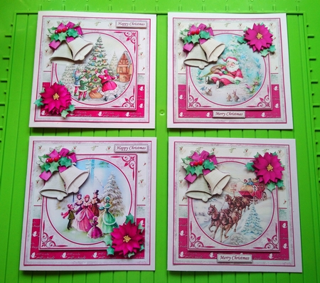 VINTAGE CHRISTMAS SCENES & CHRISTMAS BELLS 7.5 Decoupage Bumper Kit by Dawn Cook