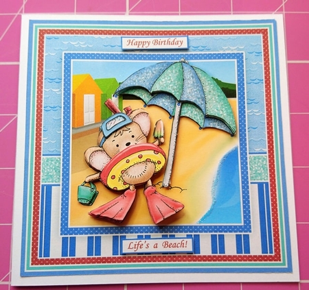 BEACH READY MOUSE 7.5 Decoupage & Insert Mini Kit by Dawn Cook
