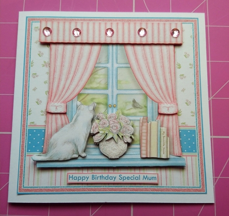 CATS VIEW THROUGH A WINDOW 7.5 Decoupage & Insert Mini Kit by Dawn Cook