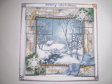 Winter Walk Snow All 4 Corner Stacker Card Front by Dawn Cook