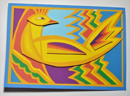 Colourful Art Bird by Dawn Jones