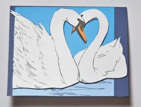 Pair of Swans Quick Card by Dawn Jones