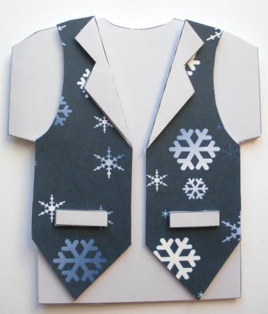 Snowy Night Shaped Waistcoat Card by Dawn Jones
