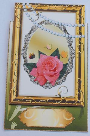 Rose in Double Frames Over the Edge Card 3 by Dawn Jones