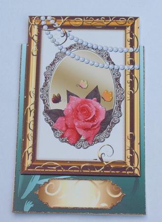 Rose in Double Frames Over the Edge Card 6 by Dawn Jones