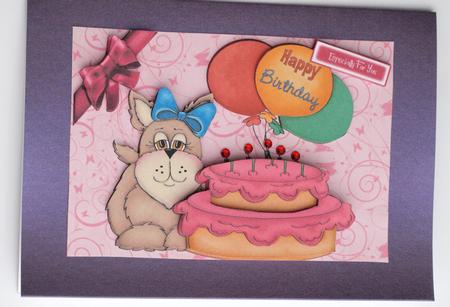 Puppy with Birthday Cake A4 Topper by Dawn Jones
