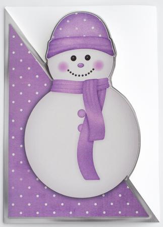 Cut and Fold Christmas Snowman in Purple by Dawn Jones