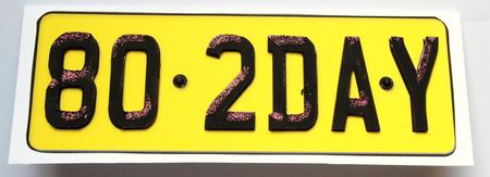 Large Dl 80th Birthday Novelty Number Plate and 3D Decoupage by Dawn Jones