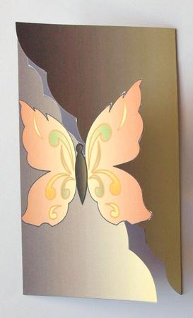 Brown Butterfly Wavy Edge Tri- Fold Card by Dawn Jones