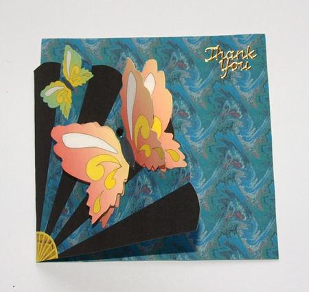 Fan & Butterflies Cut & Fold Corner Card (3) by Dawn Jones