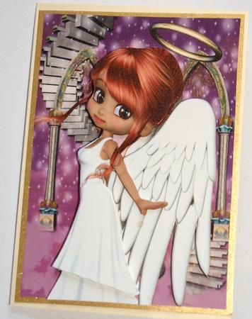 Angel Blessings A4 Card Front 3 by Dawn Jones