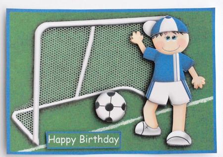 It's a Goal Blue Footballer Topper Decoupage by Dawn Jones