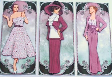 Pink Dreams Vintage Ladies Panels or Toppers by Dawn Jones