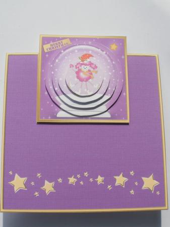 Xmas Poodle Snowglobe No-hole Over the Edge N Circle Pyramid by Dawn Jones