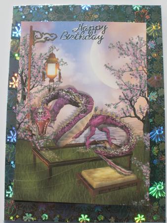 Oriental Dragon Wave Bottom Stacker Card by Dawn Jones