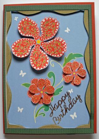 A4 "red Paisley Flower" by Dawn Jones