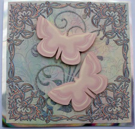 Lilac Glass Butterflies in Enamel Frame by Dawn Jones