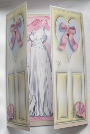 Beautiful White Satin Evening Gown & Shoes, Gatefold by Dawn Jones