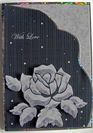 A4 Marble Rose With Love Card by Dawn Jones