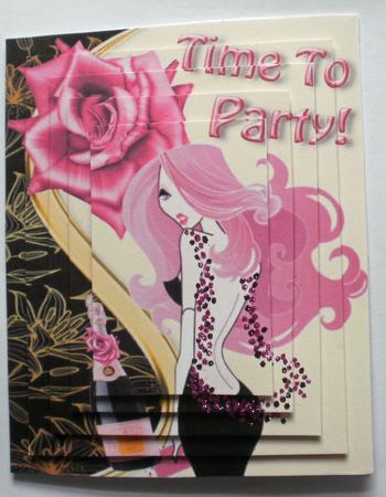 Lady Partying with Pink Champagne, Pyramids by Dawn Jones