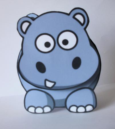 Happy Hippo Shaped Card by Dawn Jones