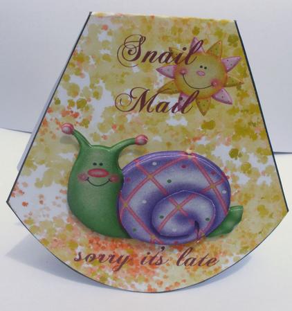 Snail Mail Sorry It's Late Wobble Card by Dawn Jones