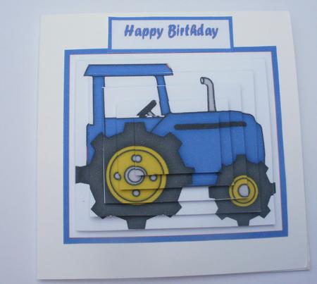 Blue Tractor Pyramage by Dawn Jones