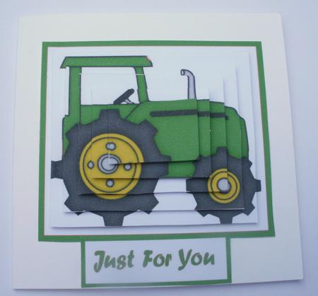 Green Tractor Pyramage by Dawn Jones