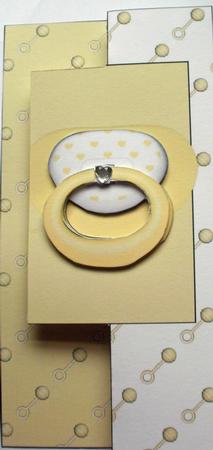 New Baby in Lemon Tall Slim Foldback Card with Decoupage by Dawn Jones