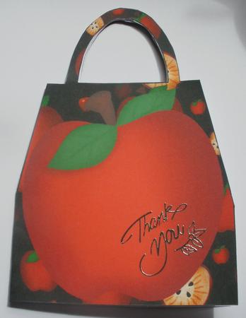 Thank You Teacher Apple Handbag Card by Dawn Jones