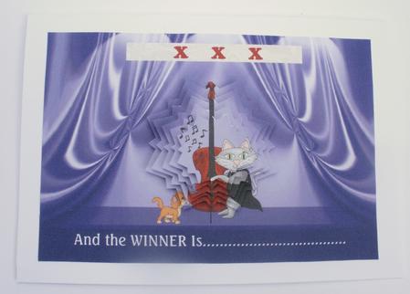 Cats Got Talent the Double Bass Player Star Pyramid Card by Dawn Jones