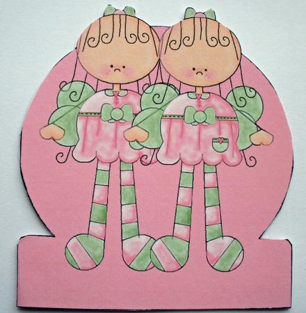Fairy Twins Print and Fold Card by Dawn Jones