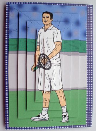 Tennis 2 (grass Court) - Pyramage by Dawn Jones