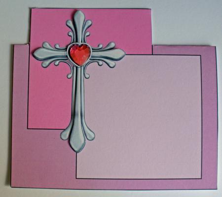 Ornate Cross Over the Edge Card in Pink by Dawn Jones