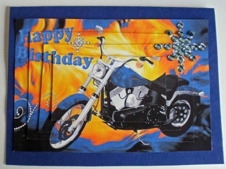 Sparkling Diamonds with a Blue Motorbike A4 by Dawn Jones