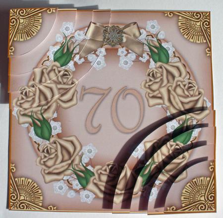 Coffee Roses 70 Ring 6in Duo Corner Stacker by Dawn Jones