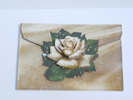 Envelope Card with a Cream Rose by Dawn Jones