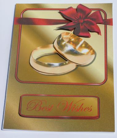 Golden Rings Decoupage Quick Card Front by Dawn Jones