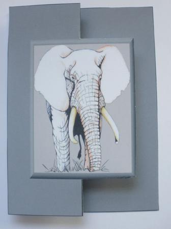 Belated Elephant Fold Back Card by Dawn Jones