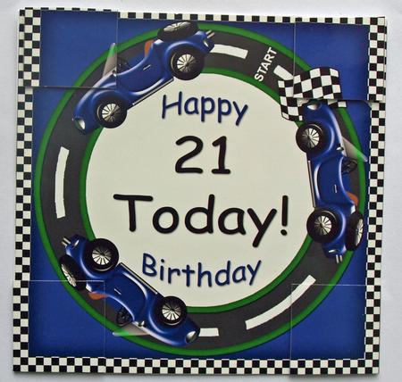 Blue Racing Car 21 Today 8in Picture Sheet by Dawn Jones