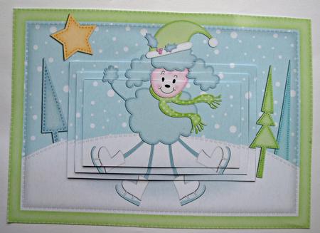 A5 Christmas Poodle Pyramage Topper by Dawn Jones