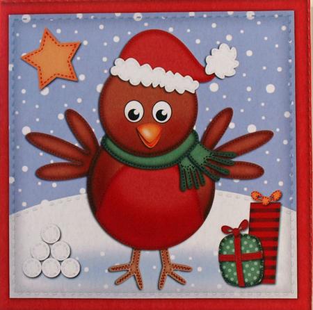 Xmas Robin Quick Cut and Fold Card by Dawn Jones
