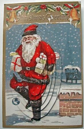 Santa with Parcels Pyramage Card by Dawn Jones