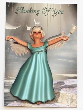 Little Angel 2 Thinking of You A4 Card by Dawn Jones