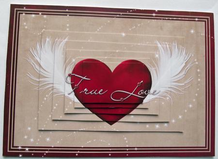 True Love Hearts and Feathers Valentine Pyramid. by Dawn Jones